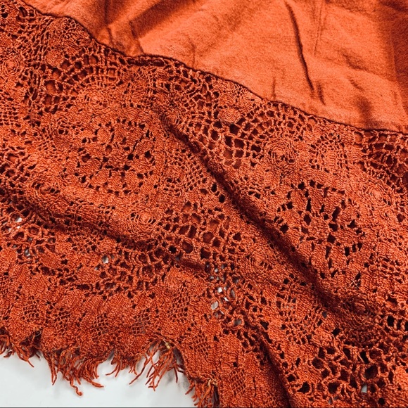 Prana Cotton Lace Crochet Skirt Rust Orange - Picture 3 of 6
